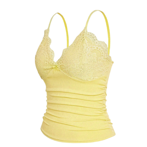 Women's Lace Ribbed Strapless <b>Cami</b> Tank <b>Top</b> Breathable Quick Dry Stretch Slim Fit Casual Summer Camisole Soft Comfortable - Product Image 3
