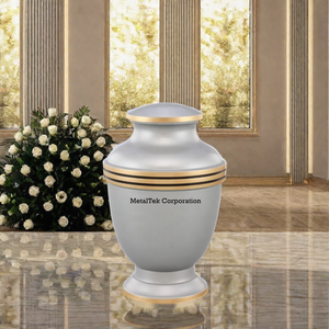 Urna de Metal de aleación de alta calidad Golden Triband para adultos, ceremonia conmemorativa, cenizas, suministros funerarios, urnas de lujo de estilo americano - Product Image 3