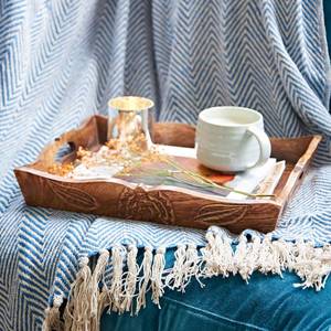 Modern Walnut Wood Tray Vintage Aesthetic Wooden Printed Tray <b>Rustic</b> Wooden Printed Tray for Style Decor Wholesale Serving - Product Image 6