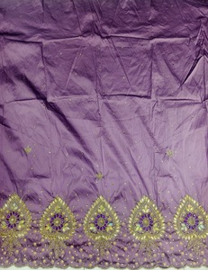 Robe de mariée somalienne Dirac Gougra en taffetas de soie satiné léger tissé 60GSM, tissu écologique à motif floral pour vêtements et literie - Product Image 5