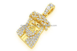 Pendentif Collier Visage de Jésus Glacé en Or Massif 10K avec Diamants Naturels, Design Religieux, Bijou Hip Hop Bling pour Rappeur - Product Image 4