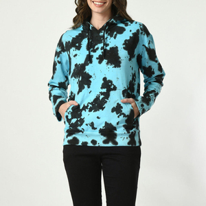 Haut décontracté doux au toucher Solid Trader, tissu écologique, style imprimé tourbillon magnifique, sweat à capuche tie-dye pour femme - Product Image 3
