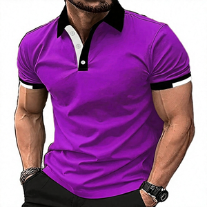 Polo de Manga Corta para Hombre, Color Marrón, Tejido de Punto, Transpirable, Estilo Casual - Product Image 6