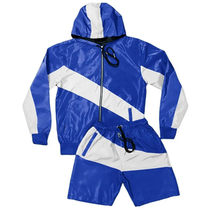 Men's Size <b>Vintage</b> Casual Spring Fitness <b>Windbreaker</b> Short Sets Breathable Satin Fabric for Outdoor Use Track Suit - Product Image 3