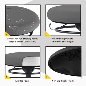 Grey kitchen island <b>swivel</b> bar stool <b>chairs</b> - Product Image 4