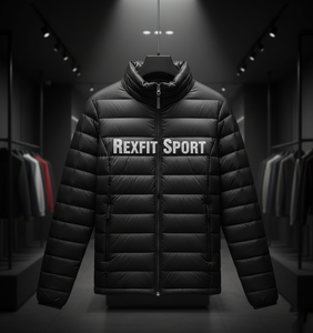 Veste d'hiver matelassée personnalisée RexFit Sports pour hommes et femmes, manteau en duvet avec logo brodé, fabrication OEM - Product Image 5