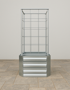 Bac à légumes surélevé en métal pour extérieur avec treillis, jardinière rectangulaire galvanisée, modèle GB025 - Product Image 3