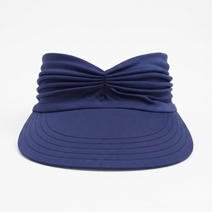 Gorra de Sol Unisex con Visera Azul Marino a Rayas, Corona Plegada, Ala Plana, para Playa, Verano, Ajustable, Venta al Por Mayor para Adultos - Product Image 1