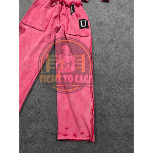 Conjunto de chándal estilo flare para parejas, personalizado para el Día de San Valentín, lavado ácido, color rojo, para hombre, 100% algodón, sudadera con capucha y pantalones flare. - Product Image 4