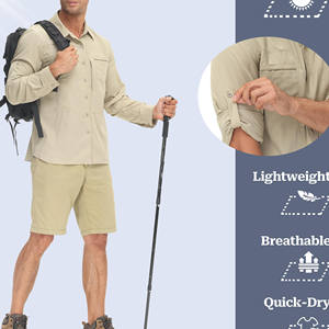 เสื้อเดินป่าคุณภาพสูงสำหรับผู้ชาย เสื้อผ้ากีฬากลางแจ้งระบายอากาศได้ดี เสื้อผู้ชายสำหรับตกปลา เดินป่า ออกกำลังกาย เดินป่าชายหาด - Product Image 4