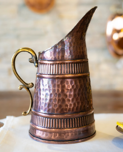 Carafe à eau en cuivre martelé artisanal, style vintage, design durable, idéale pour les boissons, les fêtes et l'hôtellerie. - Product Image 4