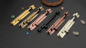 Solid Brass <b>Security</b> Door <b>Bolt</b> with Antique Brass Slide Latch Lock Easy Installation for Wooden Doors & Cabinets Luxury Modern - Product Image 4