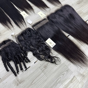 Petits nœuds, livraison rapide, closure HD 5x5, cheveux vietnamiens naturels raides, ondulés, bouclés, closures en dentelle HD - Product Image 2