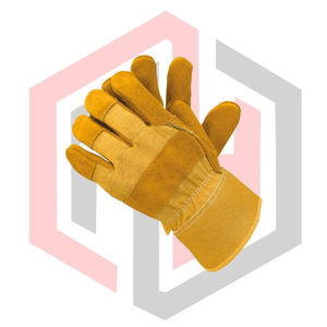 Gants de travail en cuir doré, paume en cuir, résistants aux déchirures, respirants, antistatiques, sans silicone, sans poudre, pour la lutte contre les incendies, anti-coupures - Product Image 4
