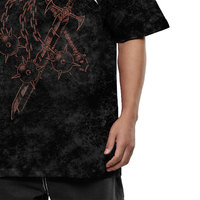 T-shirt Homme Oversize 100% Coton Délavé à l'Acide, Imprimé par Transfert Thermique, Effet Vieilli Vintage, 220 GSM, Écologique, Anti-rétrécissement, Personnalisable