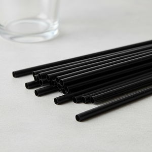 Food Grade Black PP <b>Drinking</b> <b>Straws</b> Individually Wrapped Disposable Boba Pearl Milk Tea Smoothie Cafe Beverage Bar Supply - Product Image 2