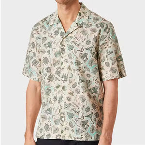 เสื้อฮาวายแขนสั้นลำลองสำหรับผู้ชาย พิมพ์ลายตามสั่ง OEM ขายส่ง เสื้อโปโลฮาวายติดกระดุม - Product Image 2