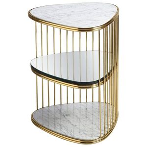 Juego de 3 Mesas Nido Extensibles con Diseño Moderno y Acabado con Recubrimiento en Polvo para Muebles de Hogar, con Cubierta Redonda de Mármol para Sala de Estar - Product Image 4