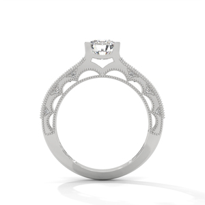 Vintage Filigree Moissanite Engagement <b>Ring</b> 925 Silver Prong <b>Set</b> Round Cut Bezel Accent Wedding Jewelry for Women - Product Image 3