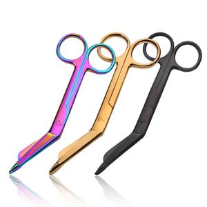 Ciseaux manuels en acier massif durables pour pansements, 14 cm, à pointe arrondie de sécurité, pour plâtre, avec poignée ergonomique, 3 positions de mâchoires, Classe I, tranchants - Product Image 3