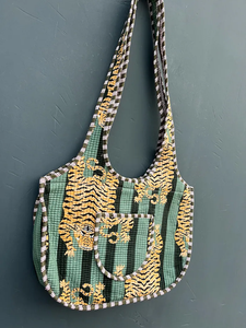 Sac fourre-tout en coton personnalisé pour femmes, motif vintage, multicolore, fermeture éclair durable, sac tendance, léger, sacs d'hiver et d'été - Product Image 2