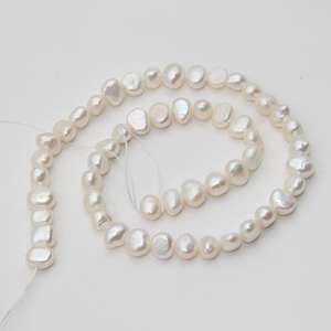 Perlas naturales de agua dulce en forma de pepita, cuentas redondas de 7-8 mm, perlas barrocas cultivadas, cuentas de piedras preciosas para la fabricación de joyas, collares y pulseras. - Product Image 2