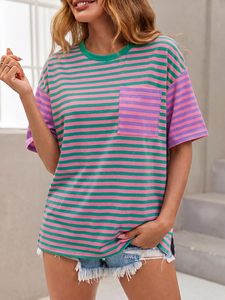 Camiseta de mujer de color sólido, informal, de manga corta, 100% algodón, talla grande, muy vendida. - Product Image 4