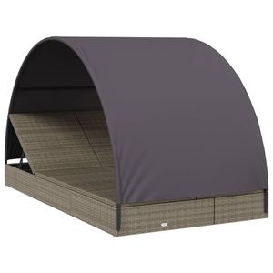 Lettino in Rattan grigio per 2 persone con tetto rotondo 83.1 \ "x44.1 \" x55.1 \ "per rilassarsi con stile - Product Image 3