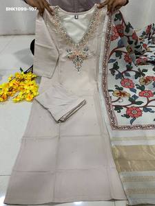 Indian Export Quality Viscose Chanderi <b>Silk</b> with Embroidered <b>Kurta</b>-Pant &Dupatta Set Supplier from Surat Woman Fashion - Product Image 4