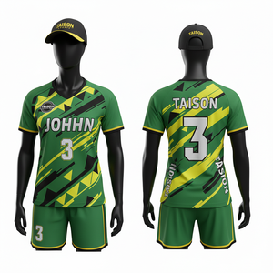 ชุดแฮนด์บอลหญิง ผ้าโพลีเอสเตอร์อินเตอร์ล็อคพรีเมียม 180GSM สีเขียวอมฟ้า ขาว ส้ม  แบบซับลิเมชั่น  พร้อมปักโลโก้ตามสั่ง - Product Image 3