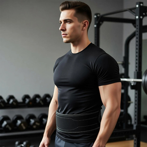 Ceinture de musculation en cuir légère de qualité supérieure pour la musculation et le bodybuilding avec boucle à levier métallique - Product Image 2