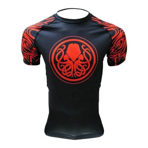 Camiseta de Jiu Jitsu/MMA/Grappling de Manga Corta, Transpirable, con Estampado, de Spandex/Algodón, en Oferta - Product Image 1