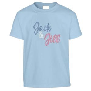 Camiseta de Manga Corta con Gráfico de Diamantes de Imitación Azul Cielo para Niñas, Camiseta Informal con Diseño de Letras Brillantes, Cómoda y a la Moda - Product Image 1
