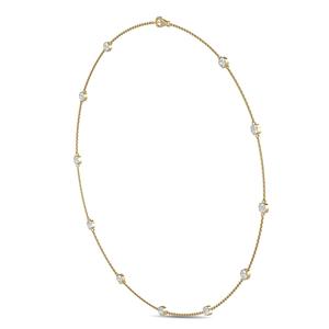 Collier chaîne contemporain en or rose 9 carats avec diamants de laboratoire taille coussin 1,20 CTW - Product Image 6