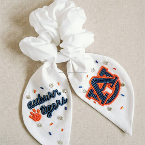 ปักลายรูปโบว์สำหรับสาวๆทำด้วยมือประดับลูกปัดผ้าเทนเนสซีผูกผมสีขาวซาตินเครื่องประดับผมสุดเจตนารมณ์ - Product Image 6