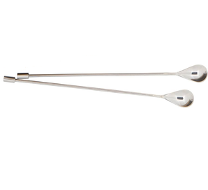 Cuillère à bar en acier inoxydable, agitateur à cocktail, cuillère à bar en acier inoxydable avec fourchette, cuillère à bar en acier écologique - Product Image 1