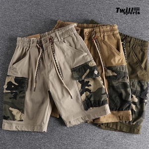 Pantalones Cortos Cargo Casuales de Camuflaje para Hombre, Transpirables, de Algodón, para Gimnasio, Deportivos, con Cintura Elástica, 220g, Múltiples Bolsillos, Venta al Por Mayor - Product Image 1