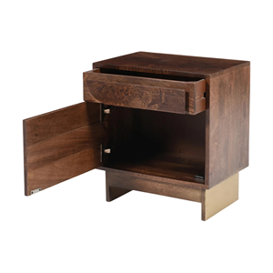 Mesa de Noche de Madera Maciza con Cajón, Armario con Puerta para Almacenamiento, Mesita de Noche Moderna para Dormitorio, Hotel y Uso Doméstico - Product Image 6