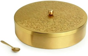 Modern Metal Masala <b>Box</b> Decorative Lid Kitchen Spice <b>Storage</b> Container Organizer for Herbs Seasoning Dining Use - Product Image 6