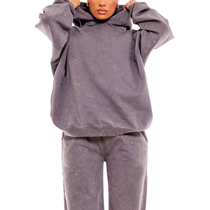 Survêtements légers à capuche pour femmes, imprimés avec un logo personnalisé, 100% coton, streetwear d'hiver, respirants et à séchage rapide - Product Image 6