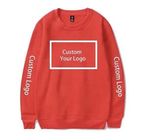 เสื้อสเวตเตอร์ผ้าฝ้าย100% ของผู้ชายเสื้อฮู้ดโอเวอร์ไซส์ปักโลโก้เสื้อสวมหัวคอกลมย้อมเรียบสำหรับฤดูหนาว - Product Image 2