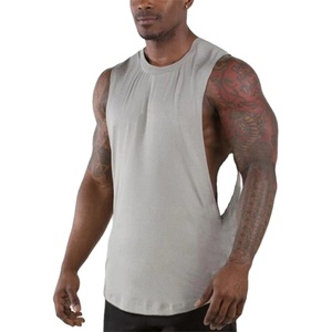 เสื้อกล้ามคุณภาพสูงสำหรับผู้ชาย,เสื้อคอตตอน100% สไตล์ยิมปรับแต่งโลโก้ได้เหมาะสำหรับใส่ไปยิมและวิ่ง - Product Image 3