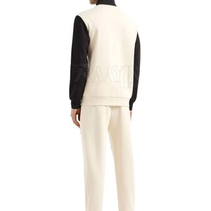 Men's Color Blocking <b>Tracksuit</b> Set Full Sleeve Zipper Stand Collar Breathable Cotton Casual Jogging Suit - Product Image 2