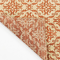 DECORDEC Modern Terracotta Ivory Damask Floral Rug Eco-Friendly Non-Slip Hand Tufted Thick Wool Area Carpet Living Room Bedroom