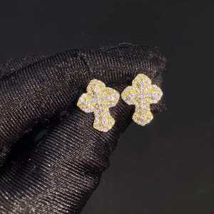Luxury Cross Moissanite Hip Hop <b>Earrings</b> 925 Sterling <b>Silver</b> VVS D Color Iced Out Cross <b>Earrings</b> for Women Men Fine Jewelry - Product Image 2