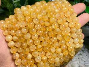 ลูกปัดพลอยซิทรินธรรมชาติทรงกลมเรียบ ขนาด 4 มม. 6 มม. 8 มม. 10 มม. คริสตัลหลวมสำหรับทำเครื่องประดับ สร้อยข้อมือ DIY - Product Image 6