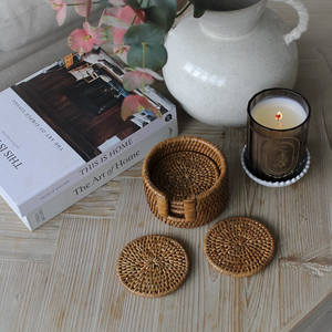 Sous-verres en rotin naturel tressé, très demandés, pour la protection de la table et la décoration de table. - Product Image 4