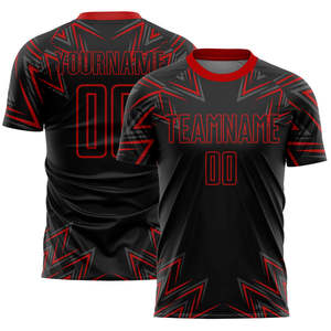 เสื้อฟุตบอลทีมสั่งทำ OEM ผ้าโพลีเอสเตอร์ 100% แห้งเร็ว พร้อมปักลาย 3 มิติ ชื่อทีมส่วนตัว ขายส่ง - Product Image 4