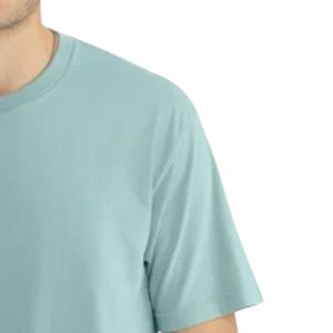 Camiseta de Manga Corta para Hombre, Color Verde Menta, Cuello Redondo, Algodón Suave, Estilo Casual, Holgada, Transpirable, Ropa Urbana de Verano, Personalizable - Product Image 5