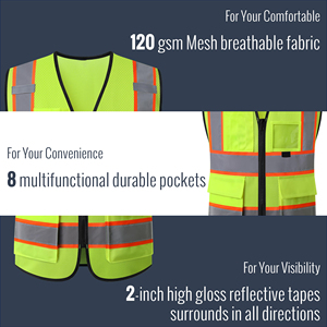 Wholesale Reflective Safety Vest High Vis High Quality Fabric For Nighttime Visibility Construction <b>Workers</b> Safety Uniform - Product Image 4